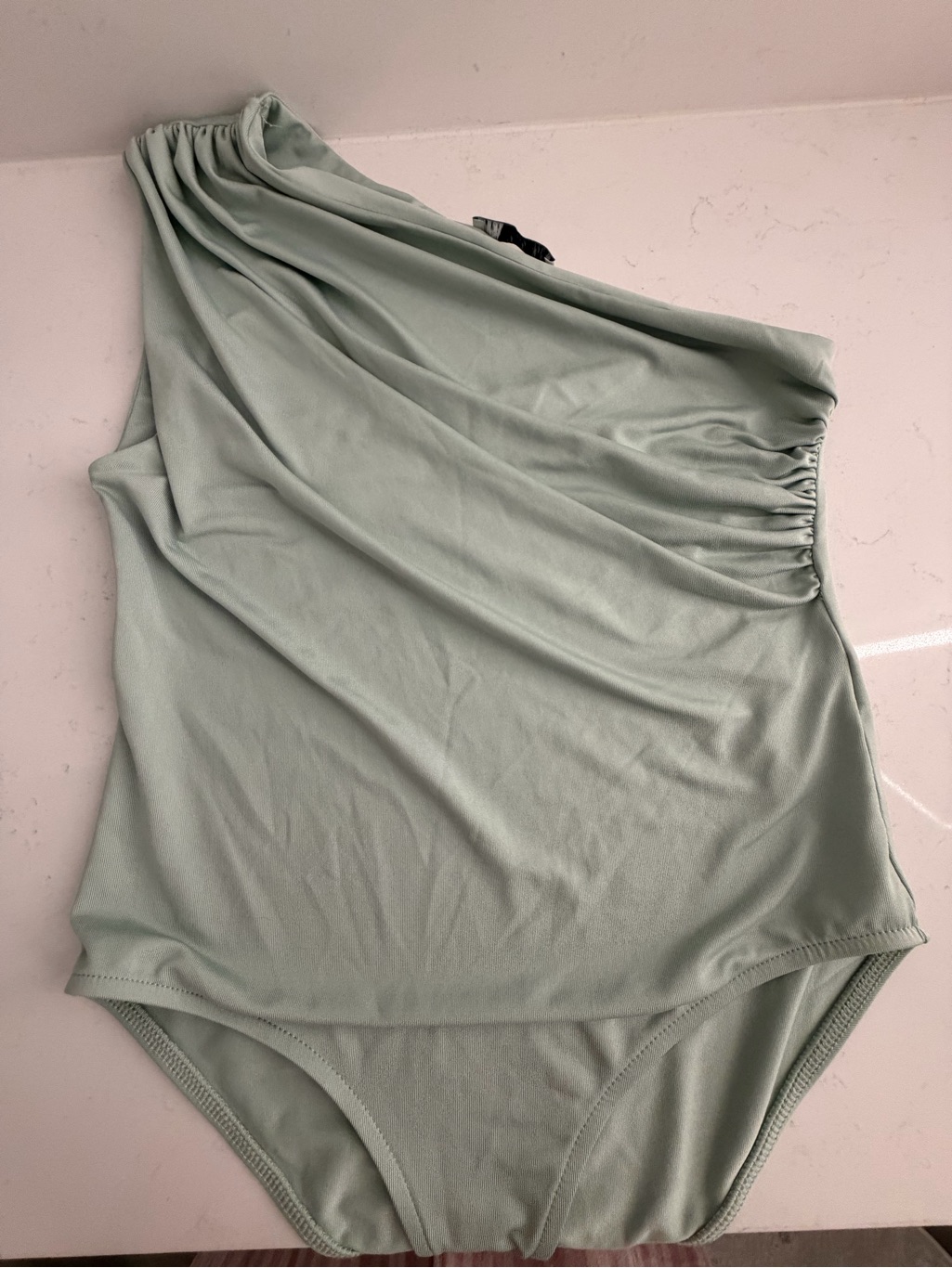 Zara Mint Green One-Shoulder Bodysuit
